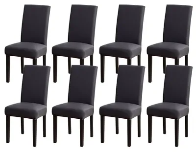 Immagine prodotto di Copri sedie, set da 8, colore antracite, elasticizzati, lavabili, con elastico