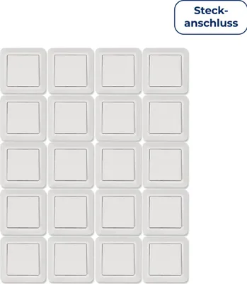 Produktbild von 20x Wechselschalter mit Rahmen McPower "Cup", 250V/10A, UP, Klemmanschluss, weiß, poliert / Hochglanz