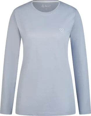 Produktbild von by Louise Damen-Langarmshirt mit Herz jeansblau S