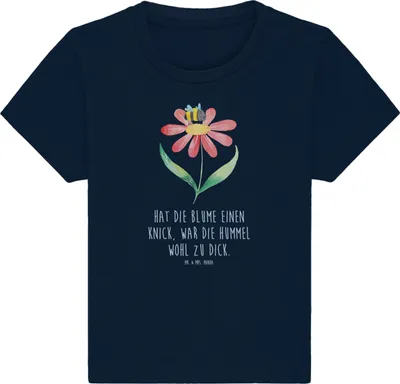 Produktbild von Mr. & Mrs. Panda  T-Shirt Hummel Blume 12. - 18. Monat - French Navy - Geschenk, Kinder Top, Hummeln, Kleinkind, Wespe, Biene, Lustige Sprüche, Babyshirt, Natur, Baby