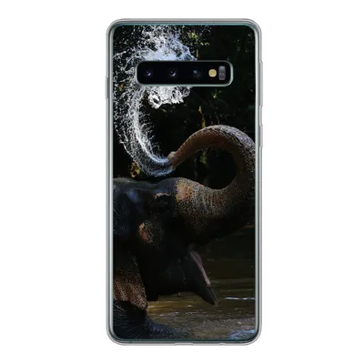 Produktbild von MuchoWow® Handyhülle Schutzhülle Hülle für Samsung Galaxy S10 Elefant - Wasser - Rüssel - Tiere - Natur Silikon Softcase Handy Hülle - Handytasche