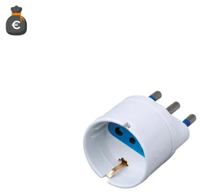 Zdjęcie produktu dla Alcapower Adapter Schuko biały 16A Wtyczka 3-stykowa Włochy 16A Gniazdo Schuko Bipasso Napięcie 250V AC Moc 1500W Adapter gniazdka