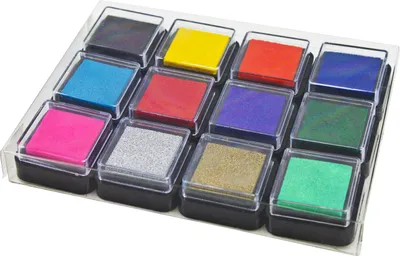 Obrázok produktu pre EDUPLAY 220-061 Mini atramentová poduška, viacfarebná, 12 kusov (1 sada)