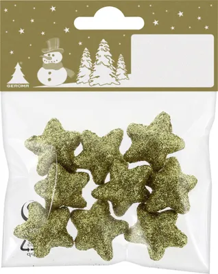 Produktbild von Weihnachtsdeko Stern aus Kunststoff 3 cm gold - 9 Stück