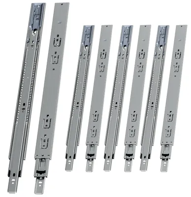 Obrázok produktu pre Eikuavons 4 páry koľajníc na zásuvky, dĺžka 550 mm, s tlmením, plný výsuv, 3-dielne, tiché guľôčkové ložiská, vhodné pre nábytok a zásuvky