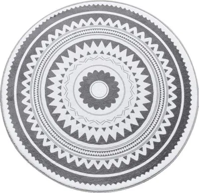 Zdjęcie produktu dla Unyqoos® Antypoślizgowa, okrągła mata podłogowa do łazienki – nowoczesny dywanik o wymiarach 60 x 60 cm, idealny do łazienki, salonu i kuchni
