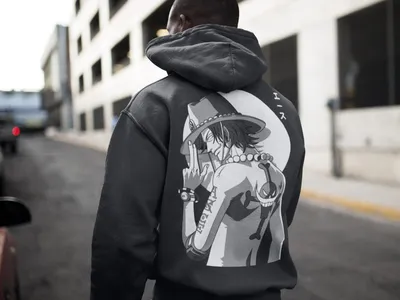 Produktbild von Bunda s kapucňou Muži Porta D. Ace Fire Fruit One Piece Anime Manga Hoodie Streetwear
