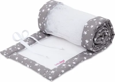 Produktbild von babybay Nestchen Mesh-Piqué passend für Modell Boxspring XXL, taupe Sterne weiß