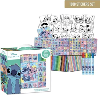 Image de CERDÀź - Zestaw naklejek Disney Stitch 1000 sztuk - Oficjalny produkt disneyowski