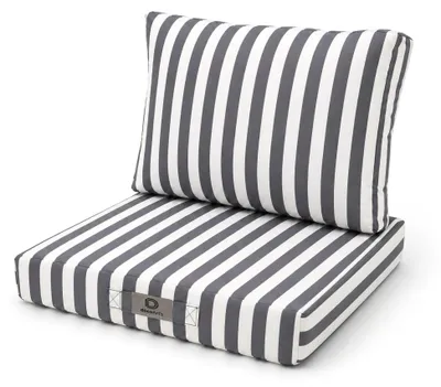 Immagine prodotto di Cuscini per salotto da giardino sfoderabili 60x60cm - Strisce grigio scuro