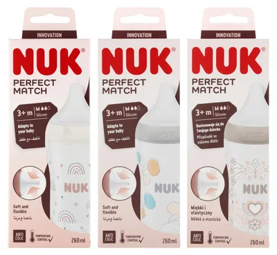 Produktbild von NUK Flasche 260 ml, Perfect Match, Größenmix M, Artikelnummer 10742026