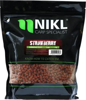 Immagine prodotto di Nikl Pelety, fragola, 1 kg, diametro 18 mm, con foro centrale