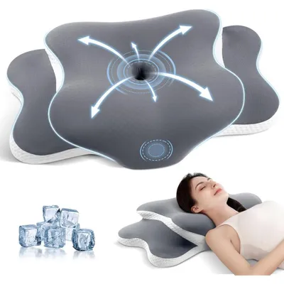 Productafbeelding van Nekkussen, hoofdkussen, ergonomisch, orthopedisch kussen tegen nekpijn, neksteunkussen, slaapkussen, traagschuim, anti-snurk kussen