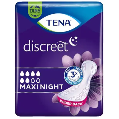 Zdjęcie produktu dla Tena Discreet Maxi Night podpaski higieniczne na osłabienie pęcherza 6 sztuk