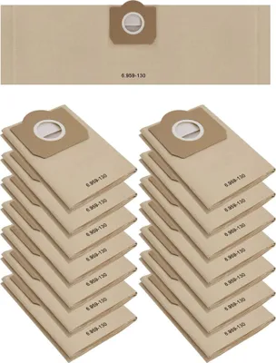 Produktbild von 15 Stück WD3 Staubsaugerbeutel für Karcher 6.959-130.0, Papier Filterbeutel Paperbags für WD3 1629 MV3 Premium A2201/2204/2251/2504/2554/2604 Staubsaugertüten Filtertüten Beutel