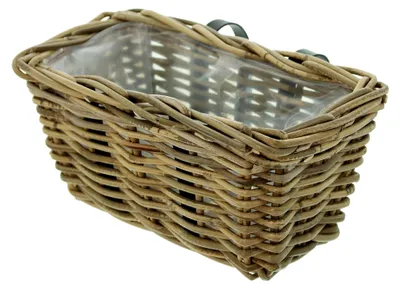 Produktbild von Blumenkasten, Blumentopf Balkonpflanzer "Rattan", klein 30 x 18 x 16 cm