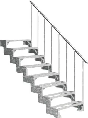 Produktbild von Aussentreppe Pertura Tallis mit Geländer 8 Steigungen Einlegestufen 80 cm Metall