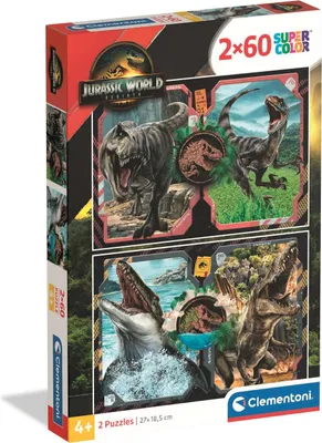 Image de Puzzle CLEMENTONI 2x60 Super Color Jurassic World 24830