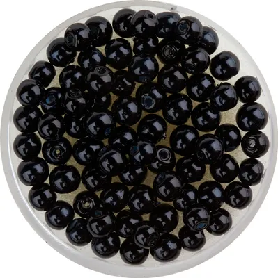 Produktbild von Crystal Renaissance Glaswachsperle, 4mm, 75 Stück Schwarz