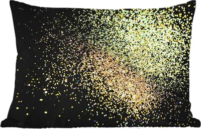 Produktbild von MuchoWow® Outdoor Kissen - Luxus - Glitzer - Gold - Design - Schwarz - 50x30 cm - Wetterfest - Lounge Kissen - Sofa kissen - Wohnzimmer Dekoration