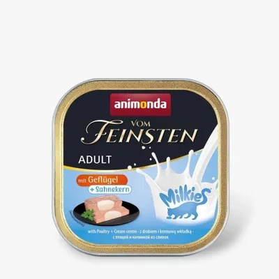 Zdjęcie produktu dla ANIMONDA Vom Feinsten Adult Milkies z mięsem drobiowym i kremowym nadzieniem - mokra karma dla kotów - 100g