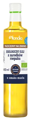 Zdjęcie produktu dla OLEJ Z ZARODKÓW RZEPAKU O SMAKU MASŁA TŁOCZONY NA ZIMNO500 ml - OLANDIA