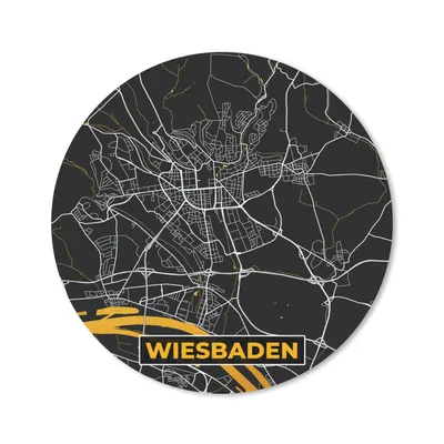 Produktbild von MuchoWow® Mauspad Mousepad Wiesbaden - Deutschland - Karte - Gold - Stadtplan 20x20 cm - Mousepads - Maus Mat - Pad - Mausunterlage - Schreibtischmatte