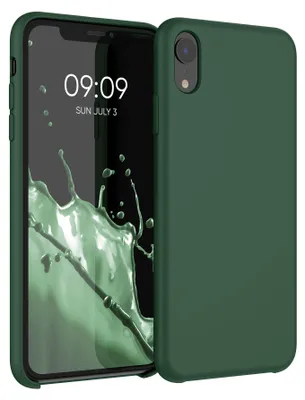 Produktbild von kwmobile Handyhülle für Apple iPhone XR Hülle - Case Silikon - Kabelloses Laden - Schutzhülle Cover in Dunkelgrün