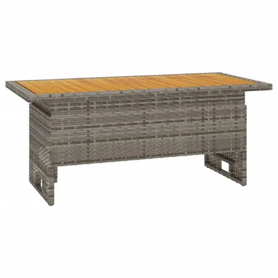 Produktbild von vidaXL Gartentisch Grau 100x50x43/63 cm Akazienholz & Poly Rattan - Gartentische