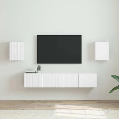 Produktbild von "Schlussverkauf" TV-Wandschrank 2 Stück - WohnzimmerTV-Möbel/TV-Tisch - Weiß 30x31x40 cm Holzwerkstoff  C14477