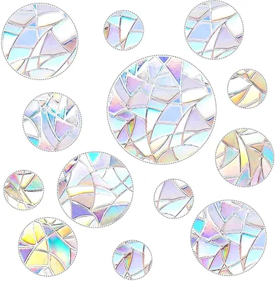 Produktbild von 39 Stück Prisma Fensteraufkleber zur Vermeidung von Vogel-Kollisionen, Suncatcher Sticker für Fenster, Regenbogen Fensterfolie mit Prisma Effekt, Fensterdekoration für Türen und Fenster