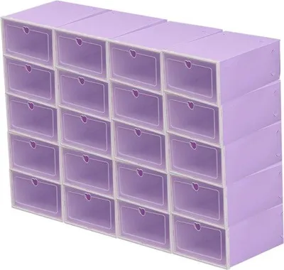 Produktbild von Schuhkoffer-Set aus 20 - Faltbarer und Staubdichter Transparanter Organizer für Schuhe - 33x23x14 cm - Ideal für Männer und Frauen