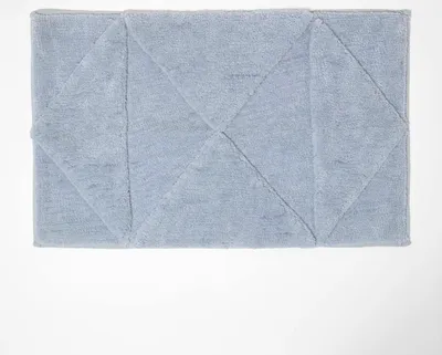 Produktbild von HOMESCAPES Badematte geometrisch gemustert - Badteppich hellblau, 50 x 80 cm