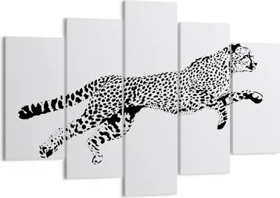 Produktbild von Bild auf Leinwand - Leinwandbild - Gepard Tier Dots - 150x100cm - Wand Bild - Wanddeko - Leinwanddruck - Bilder - Kunstdruck - Wanddekoration - Leinwand bilder - Wandkunst - EA150x100-3128