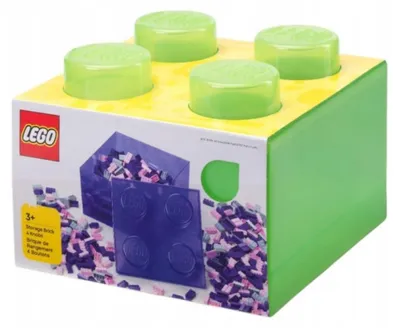 Produktbild von LEGO Aufbewahrungsstein STORAGE BRICK 4 TOP LID transluzent-hellgrün