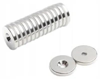 Produktbild von Neodym-Ringmagnet MP 20x(8x4)x3 N38 für Schrauben, 20 Stück