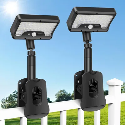 Solarleuchten 2er-Pack, Clip-on, 6000 K, IP65, 3 Modi, Bewegungsmelder