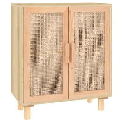 Immagine prodotto di vidaXL Credenza marrone 60x30x70 cm in pino massiccio e rattan naturale