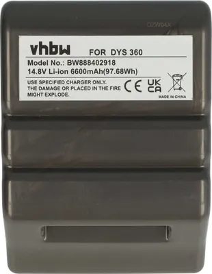 Produktbild von vhbw Akku Ersatz für Dyson 970049-01, 968734-02, 967864-02 für Saugroboter Dunkelgrau (6600 mAh, 14,8 V, Li-Ion)