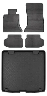 Produktbild von Gummimatten + Kofferraumwanne für BMW Seria 5 F11 2010-2017 (Kombi) – Schwarz, passgenau – Wielganizator SolidPRO