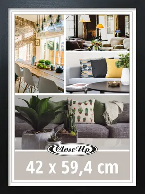 A collage of interior design images and product dimensions.