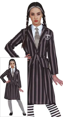 Immagine prodotto di Set costume Halloween a righe giacca cravatta notte spettrale, taglia: 14 - 16 anni Colore: Nero