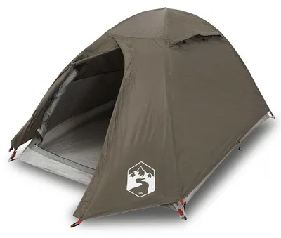 Image de vidaXL Tente de camping dôme 2 personnes brune étanche à l'eau