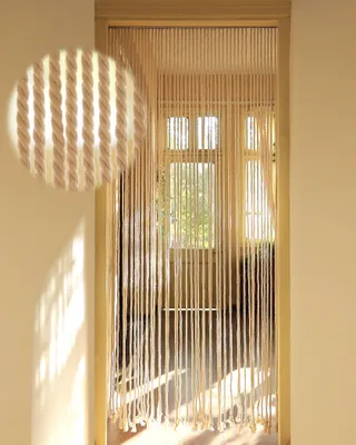 Obrázok produktu pre Provazový záves 90 x 200 cm, 54 prameňov, béžová, pre balkónové dvere