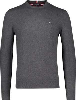 Produktbild von Tommy Hilfiger Pullover Rundhalsausschnitt grau einfarbig Baumwolle