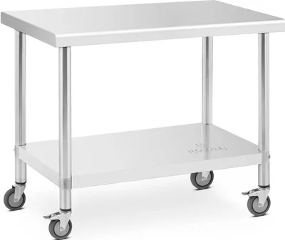 Produktbild von Expondo Royal Catering Edelstahltisch mit Rollen - PREMIUM - 60 x 100 cm - 155 kg -