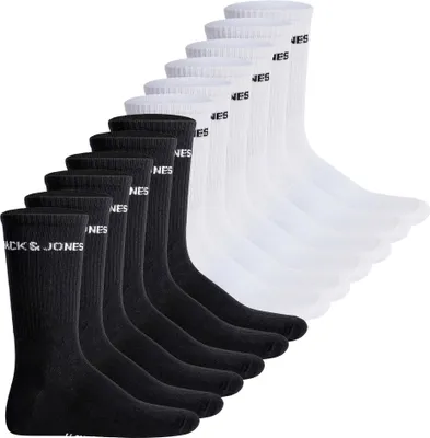 Produktbild von JACK&JONES Herren Tennissocken, 12er Pack - JACLOGO, One Size Schwarz/Weiß 40-46