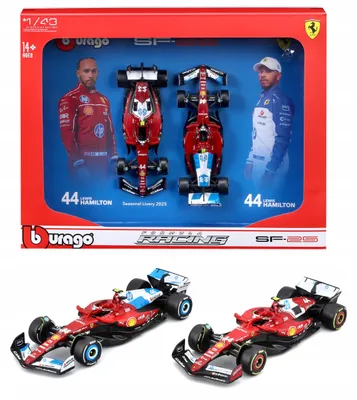 Produktbild von Ferrari SF-25 Lewis Hamilton F1 Doppelset 1:43 Bburago 18-36856 Geschenkset Autos