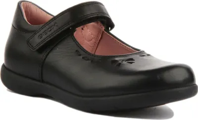 Image de Geox C Naimara Girl 2 K, chaussures de ville en cuir pour filles, modèle Mary Jane, couleur noire – Taille 13 Royaume-Uni - 32 EU - 1 USA / Noir