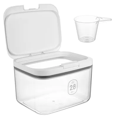 Produktbild von Aufbewahrungsbox für Waschmaschine, 2,8 l, mit Dosierfunktion, Organizer für Waschmaschine, Waschmaschinenstecker, Filter und Reinigungszubehör
